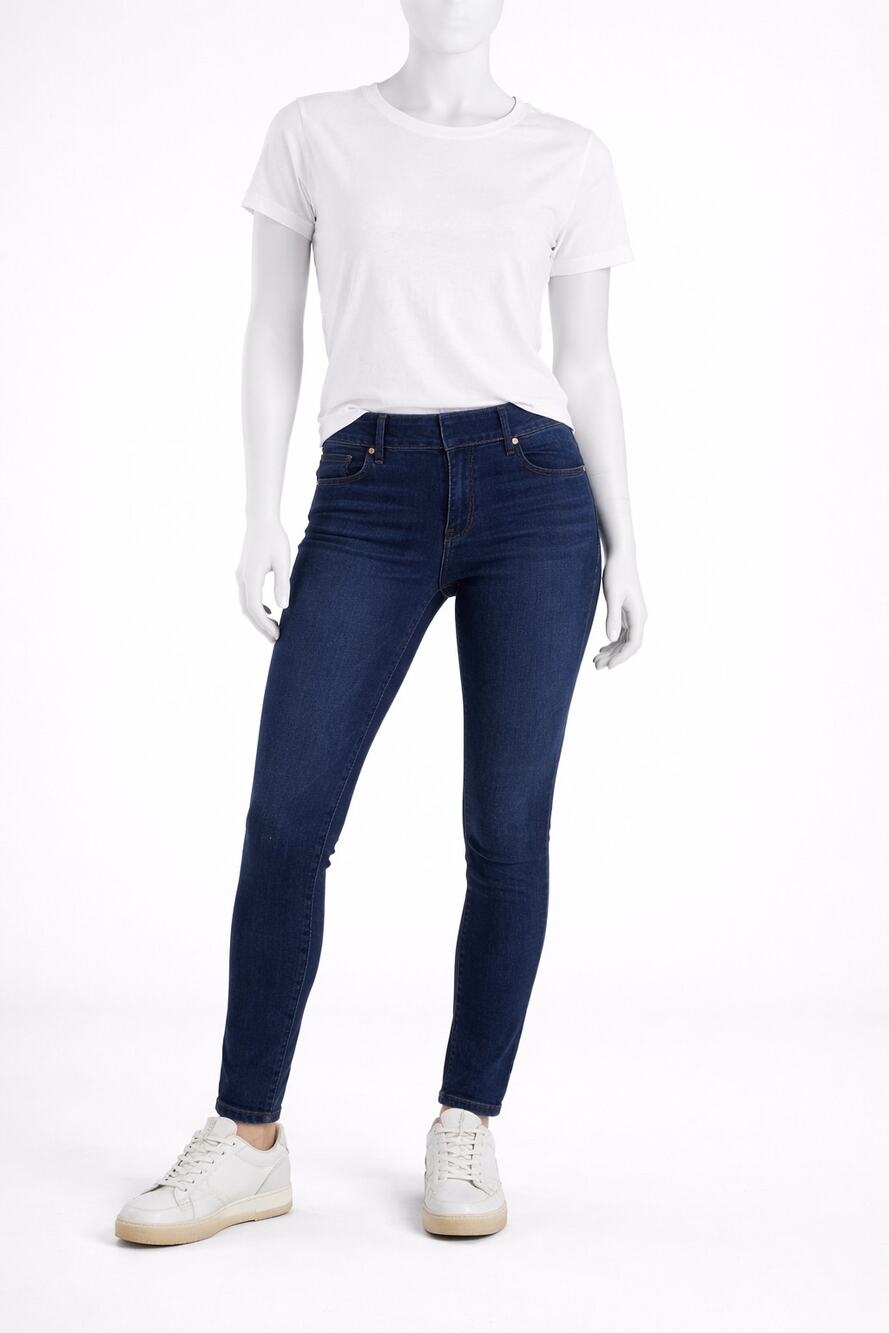 SPANX Pull On Jeans Womens Skinny Dark Wash 24x28 Stretch High Rise Jeggings XS
